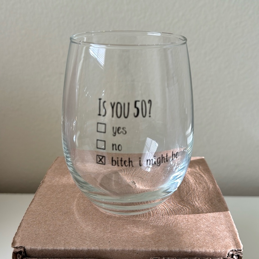 50th Birthday glassware gift